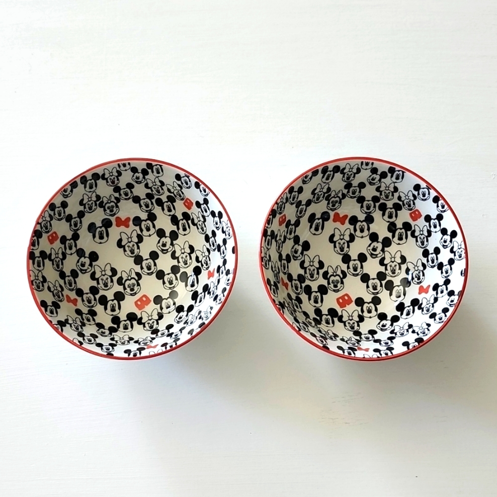 Small Mickey and Minnie glass bowls